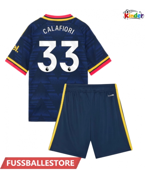 Günstige Arsenal Riccardo Calafiori #33 Auswärts Trikotsatzt Kinder 2026-27 Kurzarm (+ Kurze Hosen)
